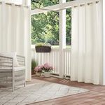 Waverly Hampton Versatile UV Blocking Waterproof Grommet Curtain for Indoor or Outdoor (1 Panel), 52 in x 84 in, White