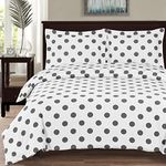 Polka Dots Percale 3-Piece King/Cal-King Comforter Cover Duvet-Cover-Set, 100-Percent Cotton, by Royal Hotel