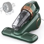 Dibea Handheld Bed Vacuum Cleaner, Mattress Vacuum Cleaner with 15KPa Suction, Washable HEPA Filter for Deep Clean Fur, Hair, Dust on Sofa, Couch, Carpet and Other Fabric(Green)