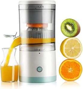 Electric Rechargeable Citrus Juicer Squeezer Machine USB Portable Mini Fruit Juice Maker for Kitchen Rapid Juicing Drip-Free Spout for Orange Lemon Grapefruit Lime Extractor Easy Use White + Green