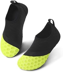 JIASUQI Boys Girls Lightweight Water Shoes for Park River Black Yellow US 8-8.5 M Toddler