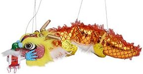 Mandala Crafts Hand String Puppet with Rod, Chinese Marionette Dragon Toy (Yellow)