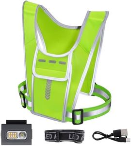 SWAREY Gilet de Sport Réfléchissant Haute Visibilité avec Lumière Stroboscopique Matériau SBR Sécurité Nuit Course Vélo Bords et Motifs Réfléchissants Accrocheurs Taille Unique