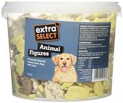 Extra Select 3 Colour Animal Figure Dog Treat Biscuits in a 3ltr Bucket (approx 420 biscuits)