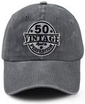 50th Birthday Gifts for Women Men, Funny Cotton Vintage 50 Year Old Baseball Cap, Mothers Father's Day Decorations for Papa Mama Wife Husband