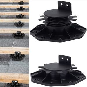 12Pack Adjustable Deck Support Pedestal Deck Foundation Base Support for Floating Deck Platform Deck Floor Height Adjustment Raising from 1-3/16" to 2-3/8", Black