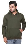 SHAUN Men's Fleece Hooded Sweatshirt (142MH1_A44_XL_Green)