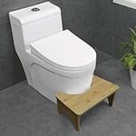 RUN HELIX Natual Bamboo Toilet Stool, Squatting Potty Stool for Adult and Kids Aid, Toilet Step Stools Durabled and Eco-Friendly Convenient Toilet Accessory