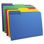 Amazon Basics 3 Tab Heavyweight Manila File Folders, Letter Size, Assorted Colors, 50/Box