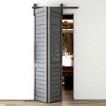 WOLFBIRD 3.3FT/100cm Bi-Folding Barn Door Hardware Sliding Track Kit for 2 Doors,Heavy Duty [Hardware Kit Only, No Door ]