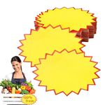 100Pcs Fluorescent Price Labels Starburst Retail Sale Price Signs for Supermarkets Shopping Malls Garage Sales School Carnivals Farmers Markets Clearance Lists and Fundraising Events to Display Price