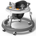 StarAndDaisy Baby Walkers 6-24 Month Boy & Girl/Walker for Kids 1 Years with 7 Level Height/Baby Walker with Adjustment Switchable Food & Musical Toy Tray - Grey