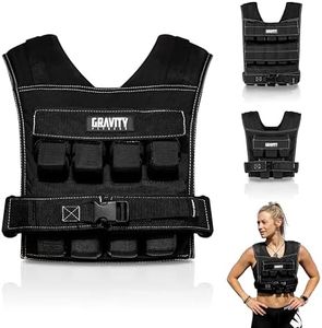 Gilet Lesté Gravity Fitness 10kg 20kg 30kg - Gilet Ajustable Homme Femme pour Entraînement, Course, Marche, CrossFit, Musculation, Fitness, Calisthénics, Poids Réglables Résistants