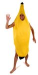 HENBRANDT Adult Banana Suit Fancy Dress Costume Yellow Banana Jumpsuit Stag Night Halloween Dress Up Outfit One Size Unisex Novelty Fancy Dress Costume for Men and Women