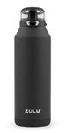 ZULU Swift Stainless Steel Vacuum Insulated Water Bottle with Covered Silicone Straw, 40oz (Black)
