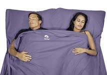 Pike Trail Sleeping Bag Liner – Travel and Camping Sheet, Lightweight and Compact Insert with Full Length Zipper and Guarantee (Metallic Lavender, X-Large 86" L x 63" W)