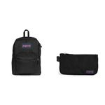 JANSPORT SuperBreak One Backpack, 42.5 cm, 26 L, Black (Black)+Medium Accessory Pouch, 22 cm, 0.8 L, Black (Black)