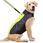 Dog Coats Waterproof-Lightweight Dog Raincoat Adjustable Dog Vest Reflective Pet Jacket Warm Dog Cloth for Small Medium Large Dogs (Green, X-Large)