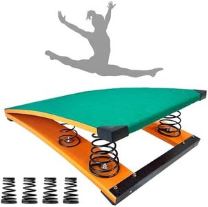 Lakexus Gymnastics Springboard for Kids, 4 Springs 31.5"X19.7" Vaulting Training Spring Boards Gymnastics, Portable Curved Spring Board with Anti-Slip Mat Base for Training, Outdoor Exercise