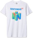 Nintendo Men's N64 Logo Short Sleeve T-Shirt, White, XL