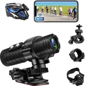 TANGMI Action Cam, WiFi Helmet Camera Motorcycle, 1080P HD & 120° Wide Angle Action Cameras with Automatic Horizontal Alignment and Large Battery for 7 Hours