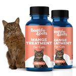 BestLife4Pets Demodectic Mange and Scabies Relief for Cats - Ear Mites & Itch Relief Supplements for Cat Itching Relief - Restores Healthy Feline Coat and Skin - 800 Easy to Use Natural Pills