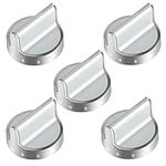 MOOTVGOO 5 Pack W10766544 Gas Stove knobs, Stainless Steel Cooktop Knobs Replacements for Whirlpool Gas Range WFG540H0ES0, Replace W10430807, W10676228, AP5958476, 4248219, EAP10067059, PS10067059