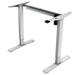 iMount EDF21S Electric Standing Desk/Ergonomic Height Adjustable Sit-Stand Workstation (Frame Only) Silver