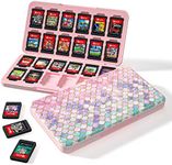 Switch Game Case 24, Switch Game Card Box Holder, Switch OLED Game Case Storage,Soft Lining Rubber and Portable Switch Game Holder - Fish Scales