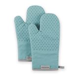 KitchenAid Asteroid Oven Mitt 2-Pack Set, Aqua, 7 inch x12.5 inch