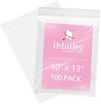 iMailer - 100 Pcs - 10" x 13" Clear Zip Bags - Reclosable Plastic Zip Poly Bags 2 Mil for Prints, Photos, Documents, Clothing, T-Shirt