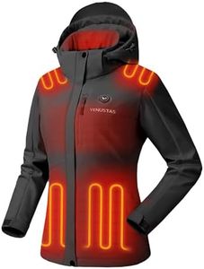 Venustas Women's Heated Jacket with Battery, Waterproof and Insulated, Heated Coat with Detachable Hood, Slim Fit