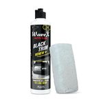 Wavex Black Trim Renew Plus Combo with Applicator Pad | 350ml Plastic & Rubber Restorer | Revives Faded Exterior Trim & Bumpers | Long-Lasting UV Protection | Wash Resistant