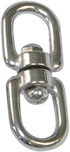 Amig - Anilla Giratoria de Acero Inoxidable Mod.30140, Anclaje de Doble Ojo que Conecta Grilletes y Mosquetones y Evita que Cuerdas, Cadenas o Cintas se Retuerzan, Medidas: Ø 3,8 x 50 mm, Multicolor