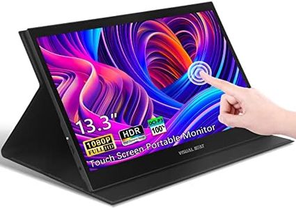13.3” Portable USB Type-C Monitor Touchscreen, 1080P FHD, IPS, 100% DCI-P3, 10-Point Touch External Screen with Premium Smart Cover Dual Speakers for Laptop,PC,Mobile Phone,Mac,Surface,Xbox,PS4,Switch