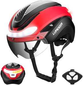 LUMDEER Smart E-bike Helmet with Remote Controlled Turn Signals, Electric Scooter Helmet for Adults with Front & Rear LED Lights, Bike Helmet with Photochromic Visor & Auto Brake Light for Men & Women