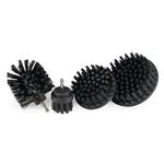 TUQO SB20B Drill Brush Attachment Set - Power Scrubber Brush Cleaning Kit - for Industrial Use,Grill, Paint Removal, Furnace, Oven and More | Hard Bristle| Hex Shank Fits Most Drills | Black