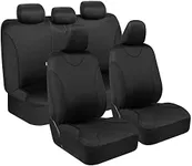 BDK UltraSleek Universal Fit Car Seat Covers for Front and Rear - Automotive Interior Covers in Black