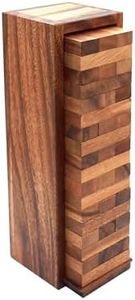 BSIRI Wood Tumbling Tower Game - Ideal for Party Games, Kids Games, Building Games, Camping Games, Outdoor Games for Adults and Family, Classic Stacking Block Games for Challenging Your Skills