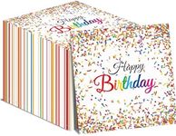 Confetti Sprinkles Birthday Napkins for Happy Birthday Party Supplies Sprinkles Party Themed Luncheon Paper Napkins Disposable for Kids Two Sweet Donut Birthdays Party Favors (100 Pack)