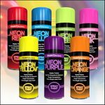 7 x Neon Mix Cans Spray Paint 200ml, Multipurpose Aerosol DIY Graffiti (Banksey) N0 CFCs Extra Bright Assorted Fluorescent Neon Colours Paint Blue Green Orange Pink Yellow Red Purple - A3