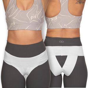FEMME JOCK Pelvic Support Belt for Women - Pregnancy & Postpartum Uterus Girdle, SPD, Prolapse, Vulvar Varicosities Support Band - Low Waist, White, Medium fits waist 28" up to 34"