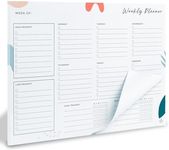 Weekly Planner Pad Tear Off - 52 Undated Weekly Planner, Weekly To Do List Notepad, Full Year Productivity Planner, Weekly Desk Planner Notepad, Daily Work Planner, Habit Tracker, Work Organization (Shapes)