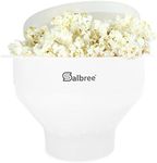The Original Salbree Collapsible Silicone Microwave Popcorn Popper Maker Machine, Microwavable Bowl Holds 16 Cups, Uses Hot Air and Oil Always Optional - The Most Colors Available (White)