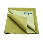 Bumtum Baby Dry Sheet Waterproof Soft Fleece Baby Bed Protector | Anti - Bacterial & Odour Free | Extra Absorbant, Reuseable & Washable (Olive, Medium Size, 100 * 70cm, Pack of 1)