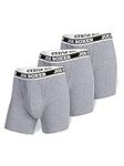 Joe Boxer Men's 3 Pack Stretch Boxer Brief 90/10 Underwear, U011 Grey Mix, Large