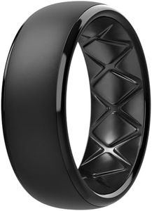 Egnaro Silicone Ring Men - Breathable Rubber Wedding Rings for Men, Lifetime Coverage, Unique Design, Comfort Fit Ring, 9(18.9mm), Metal,Rubber,Silicone