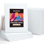 Shuttle Art 12 Pack Canvas for Painting, 11x14 Inches (28 x 36 cm) Stretched Blank Canvas Boards, 100% Cotton, Primed White Painting Canvas, Canvases for Acrylic, Oil, Acrylic Pouring Painting