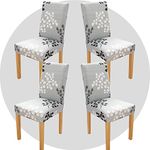 NDMMSO Dining Room Chair Covers Set of 4 Super Fit Stretch Removable Washable Dining Chair Protector Cover Seat Slipcover for Hotel, Dining Room, Ceremony, Banquet Wedding Party(Leaf Style)