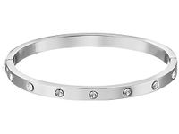 Kate Spade New York Set in Stone Stone Hinged Bangle Clear/Silver One Size, One Size, Glass